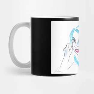 Girl With A Messy Bun - Turquoise Palette Mug
